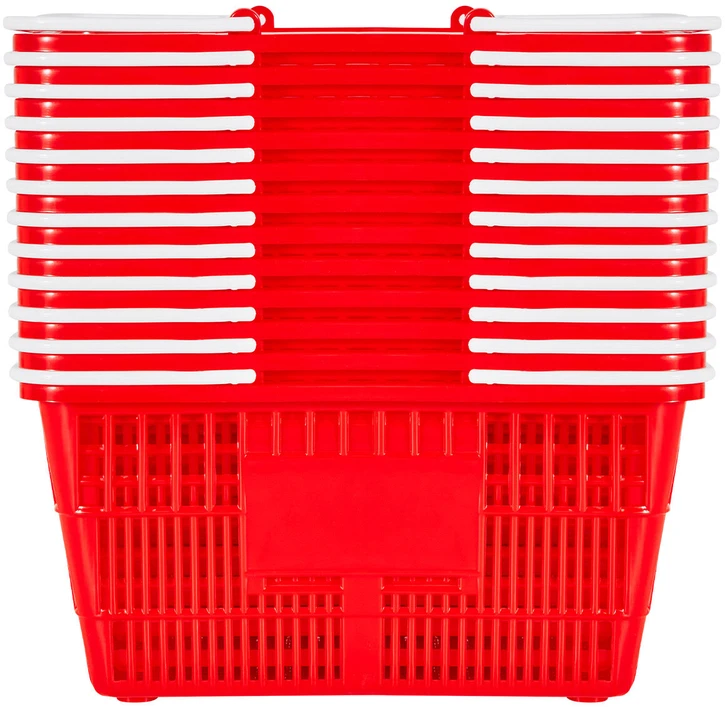VEVOR Pirkinių krepšeliai, 12 vnt., 21 l, raudoni