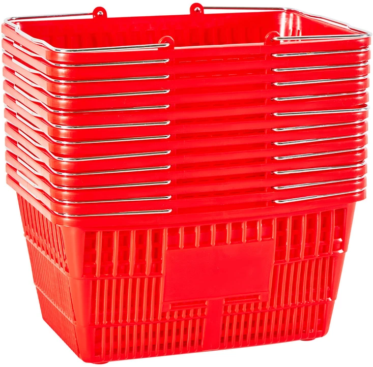 VEVOR Krepšiai pirkiniams, 12 vnt, 21L, raudoni