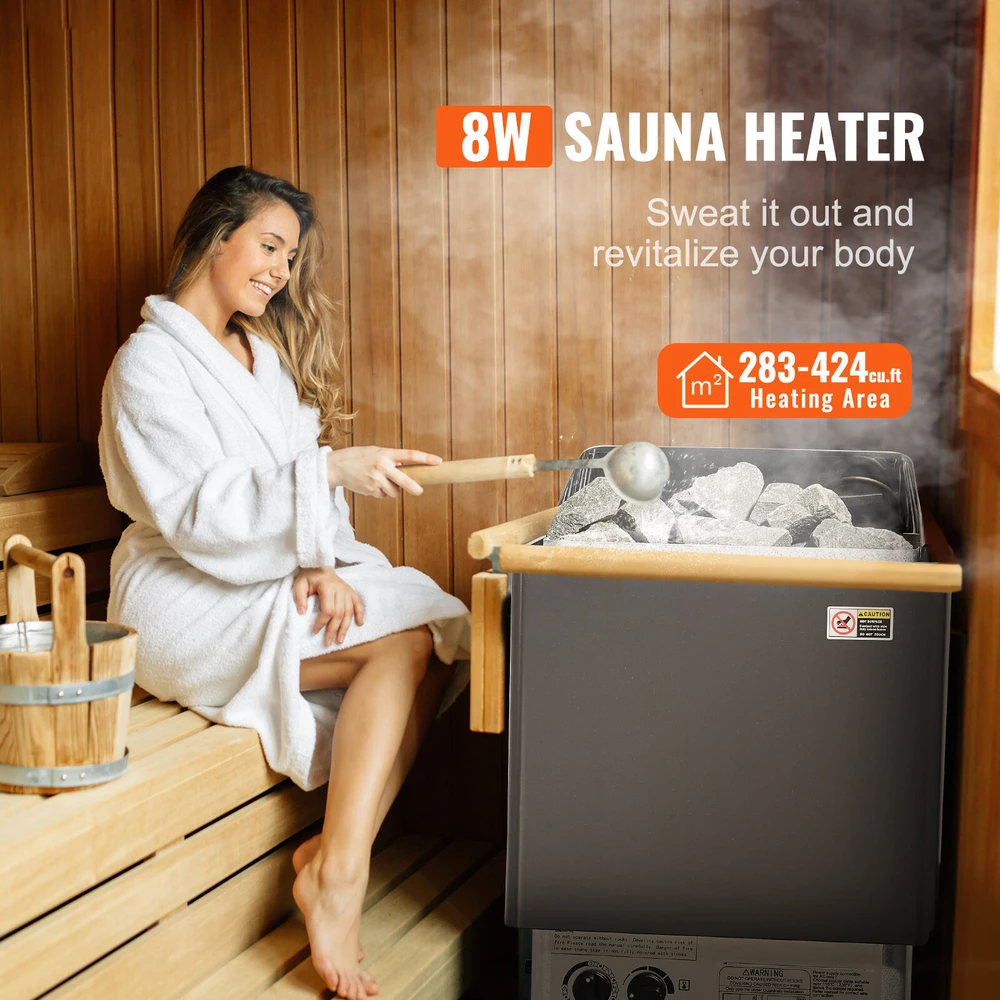 VEVOR 8kW elektrinė pirties krosnelė su valdymu