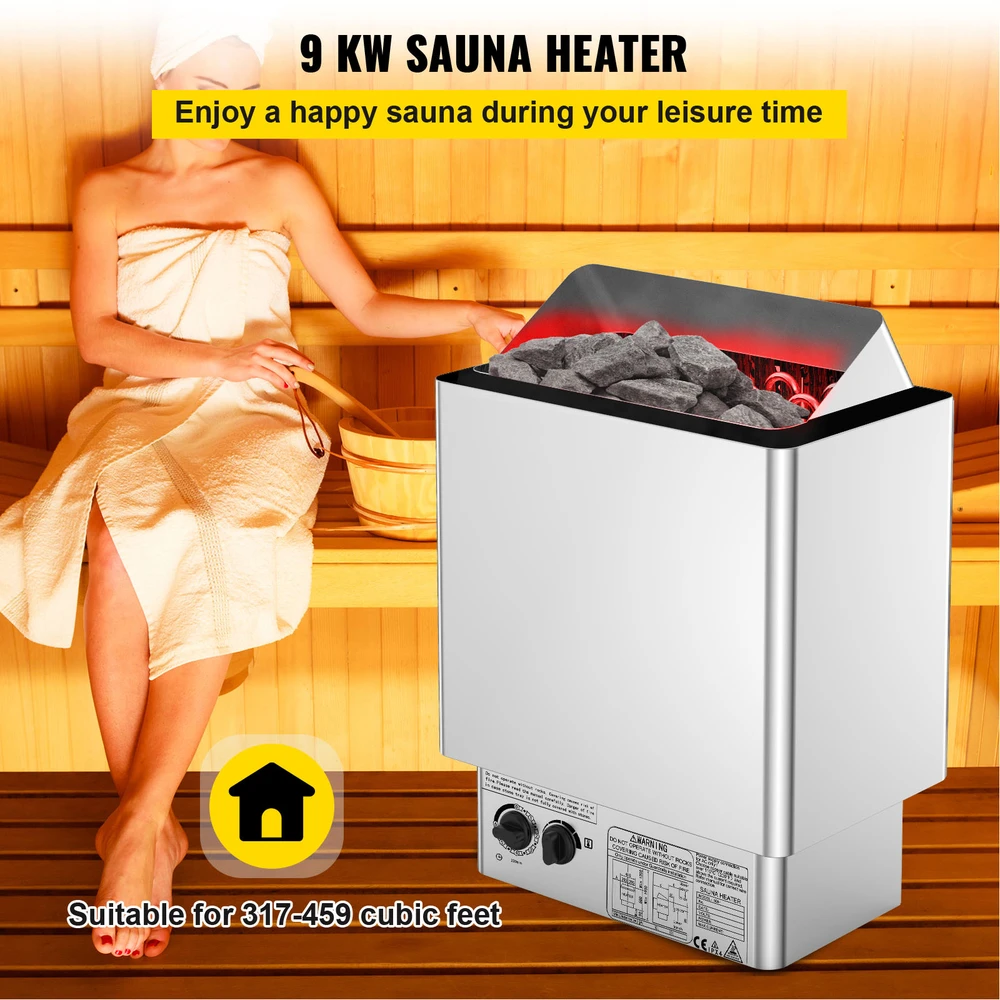 VEVOR 9kw sauna krosnelė, 380-415v, su valdymu