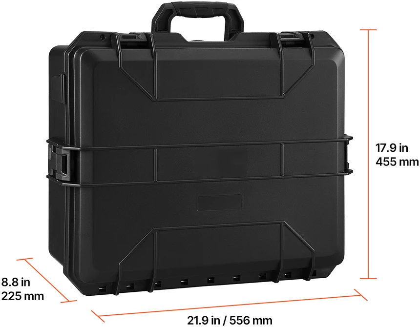 VEVOR Kietas vandeniui atsparus pistoleto dėklas su XPE putplasčiu, TSA atitinkanti ginklų laikymo ir transportavimo dėžė, 556x455x225 mm