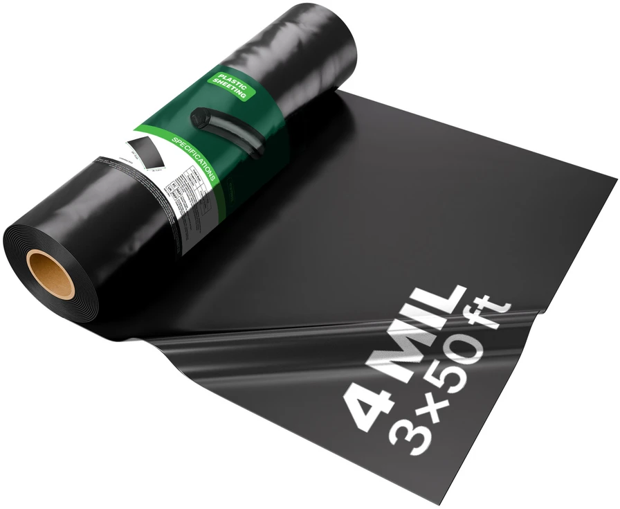 VEVOR juodas polietileno plastiko lakštas 3 x 15 m