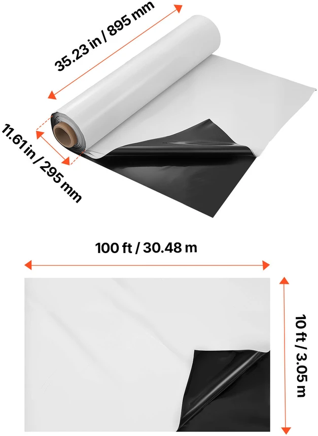 VEVOR Plastikinė plėvelė 14 mil 3,05 x 30,48 m