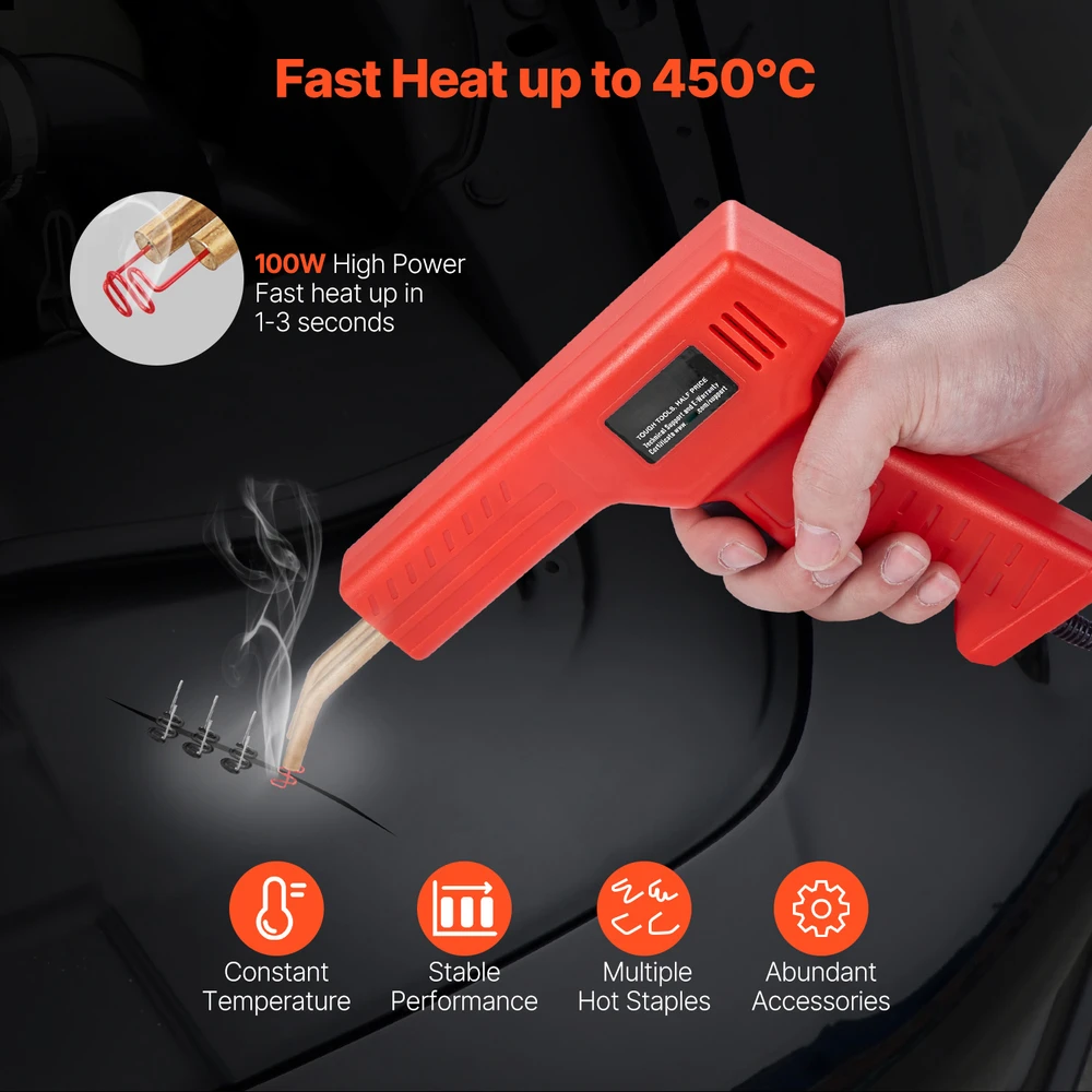 VEVOR Plastiko virinimo aparatas 100W su 800 kabučių
