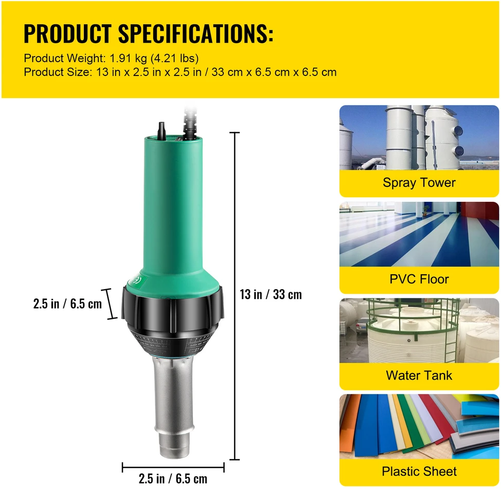 VEVOR PVC stoginis suvirintojas, 1600W, 220V