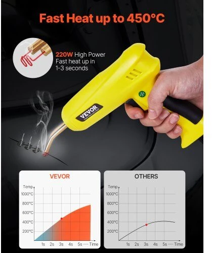 VEVOR Plastiko suvirinimo prietaisas 220W su segtukais ir strypais