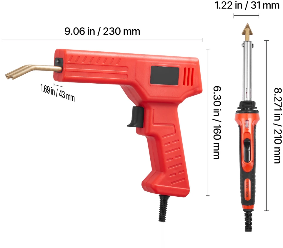 VEVOR plastiko virinimo rinkinys 100w su pistoletu ir lituokliu