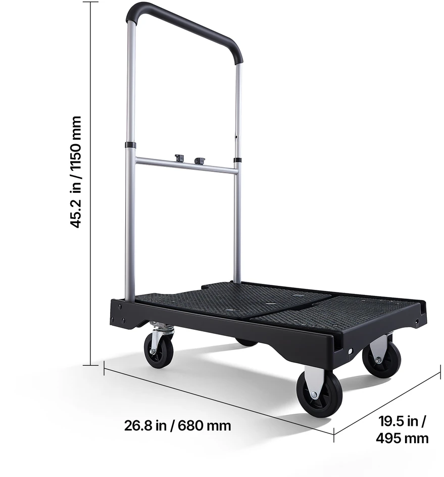 VEVOR Sulankstomas rankinis vežimėlis, 149,69 kg talpa