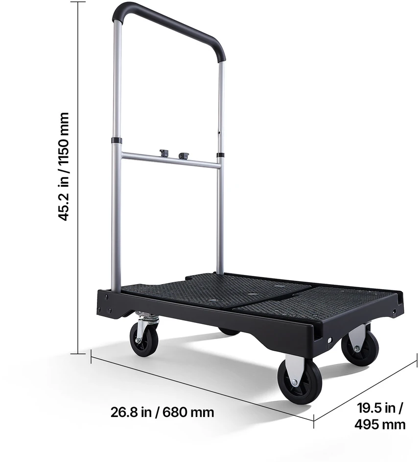 VEVOR Sulankstomas rankinis vežimėlis, 149,69 kg talpa