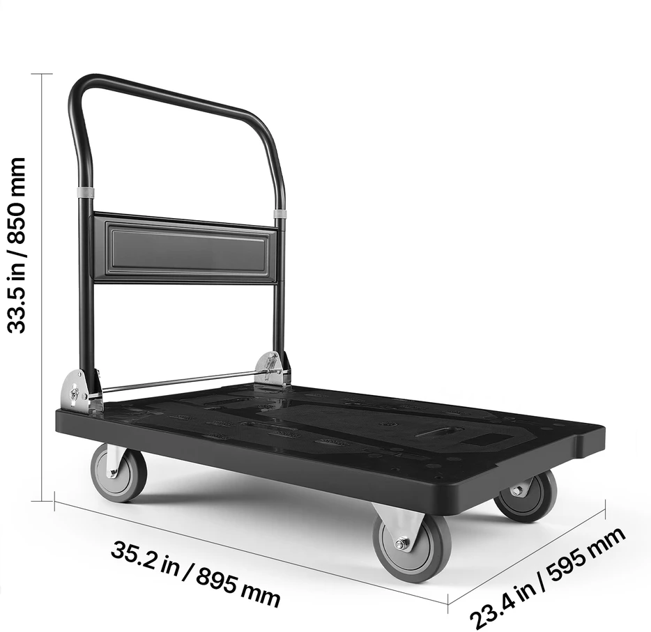 VEVOR Sulankstomas vežimėlis su ratukais, 453.59 kg