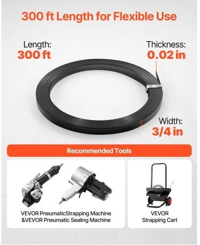 VEVOR Plieno tvirtinimo juosta 19 mm x 91 m