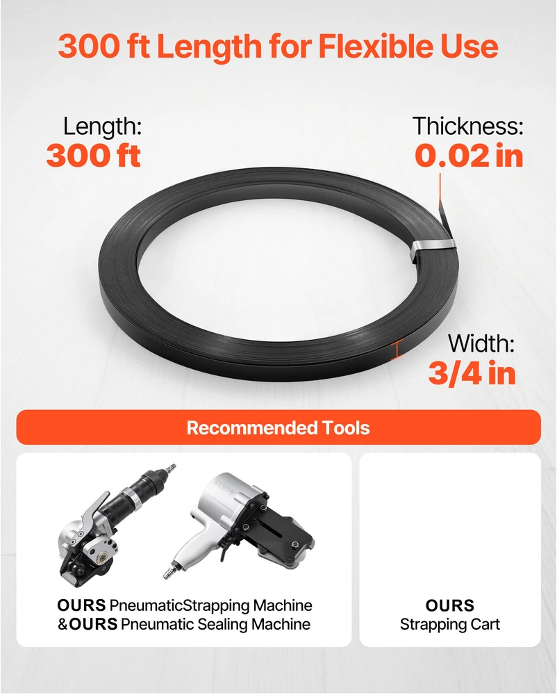 VEVOR Plieno tvirtinimo juosta 19 mm x 91 m