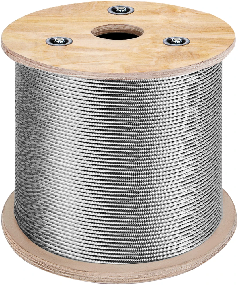 VEVOR Nerūdijančio plieno lynas 1/8" 7x7 vielinis lynas 152m