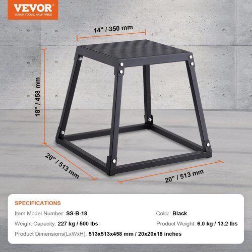VEVOR Pliometrinė šuolių dėžė, 46 cm