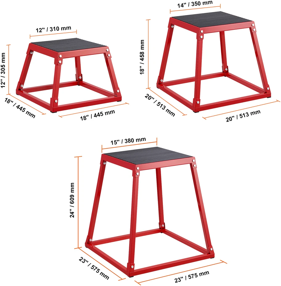VEVOR Plyometrijos šokinėjimo dėžės 30/45/61 cm