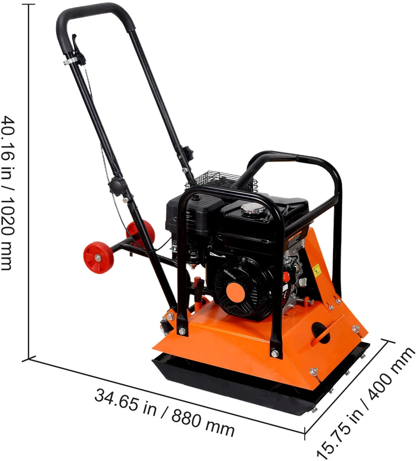 VEVOR Vibroplokštė 6.5 AG varikliu, 6400 VPM