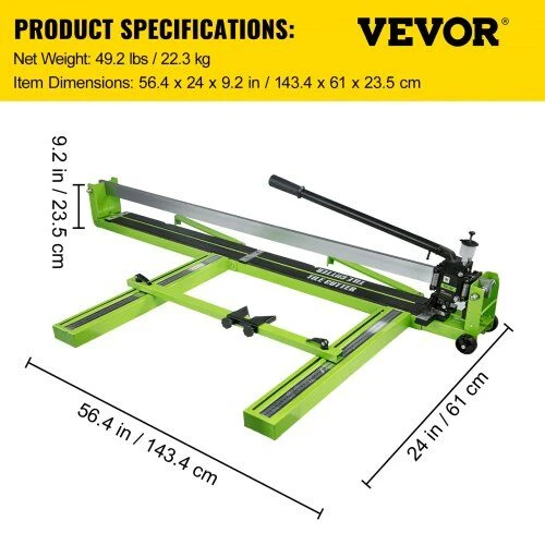 VEVOR 47 cm plytelių pjaustymo įrankis su lazeriniu vadovu