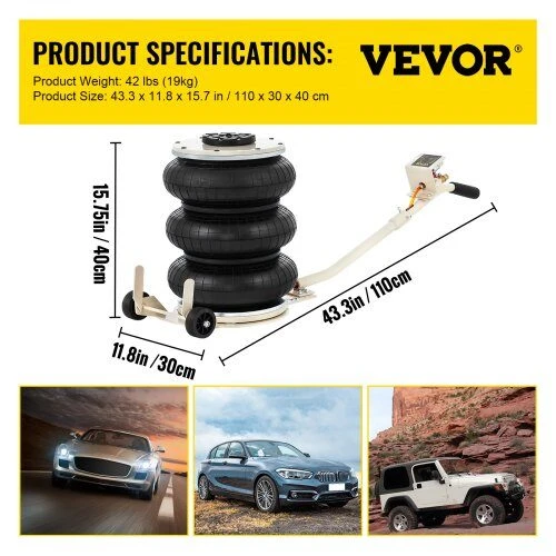 VEVOR 5 tonų pneumatinis oro keltuvas automobiliams