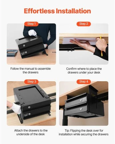 VEVOR 33 cm užrakinama stalčių organizatorius