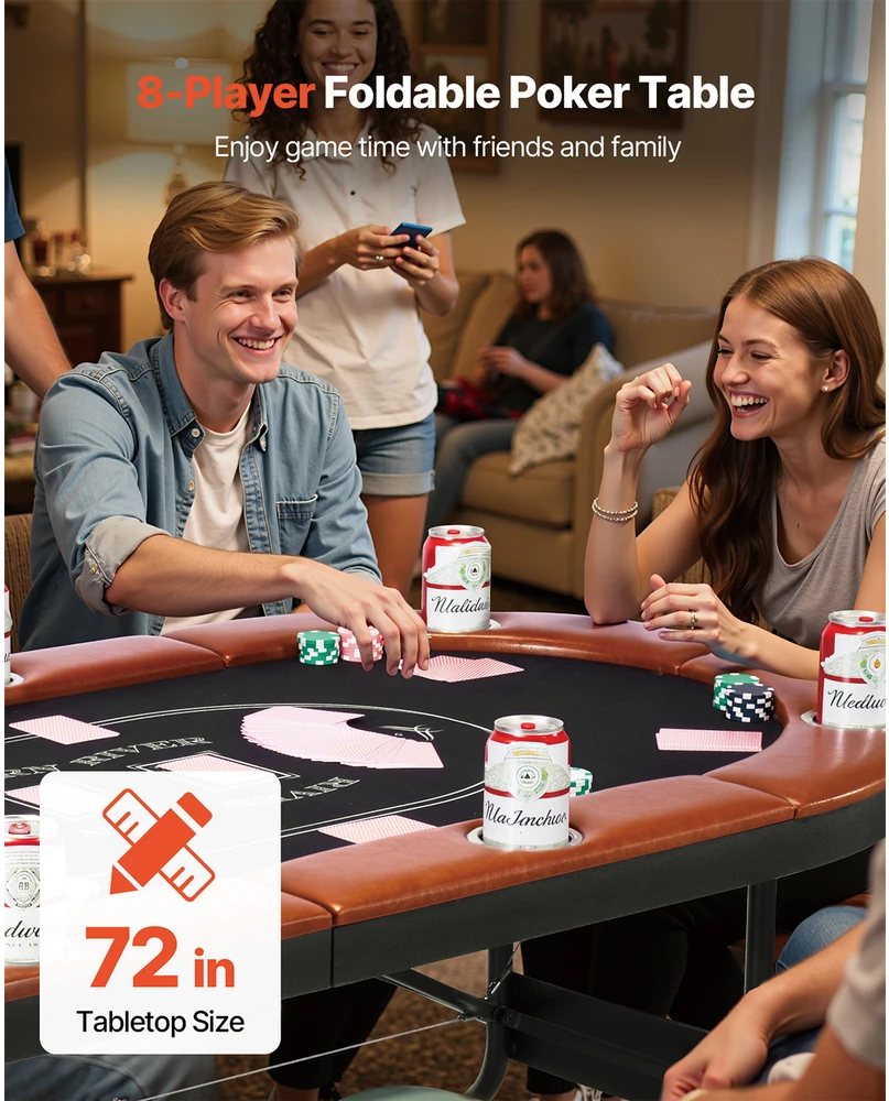 VEVOR Sulankstomas pokerio stalas 8 žaidėjams