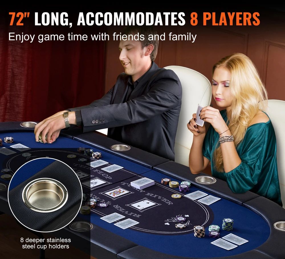 VEVOR Lankstomas 8 vietų pokerio stalas