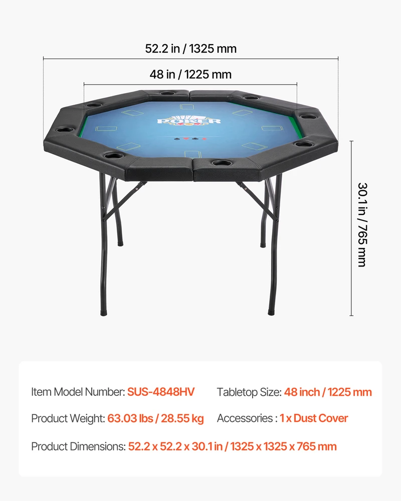 VEVOR Sulankstomas pokerio stalas 8 žaidėjams
