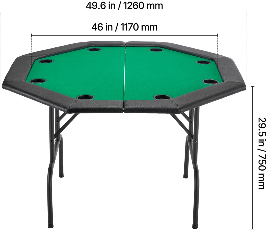 VEVOR 1220 mm sulankstomas pokerio stalas 8 žaidėjams