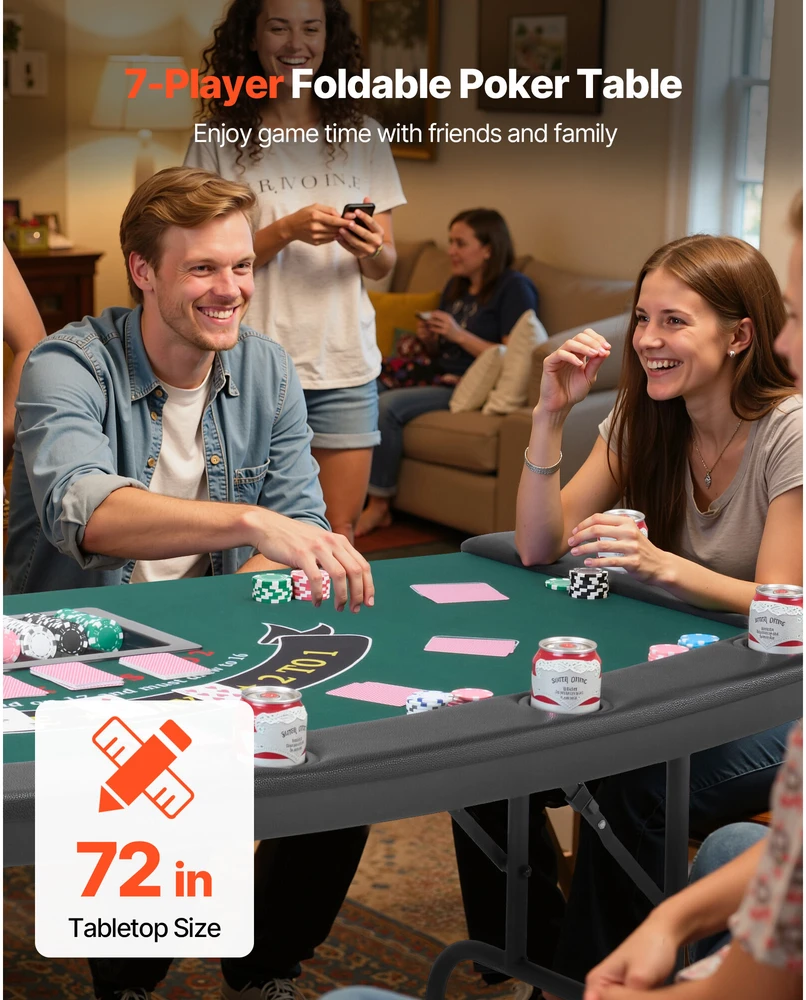 VEVOR Pokerio stalas 7 žaidėjams