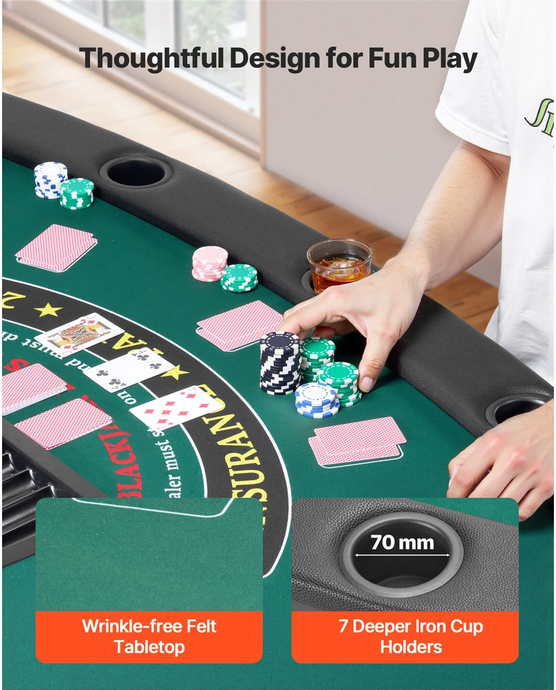 VEVOR Pokerio stalas 7 žaidėjams