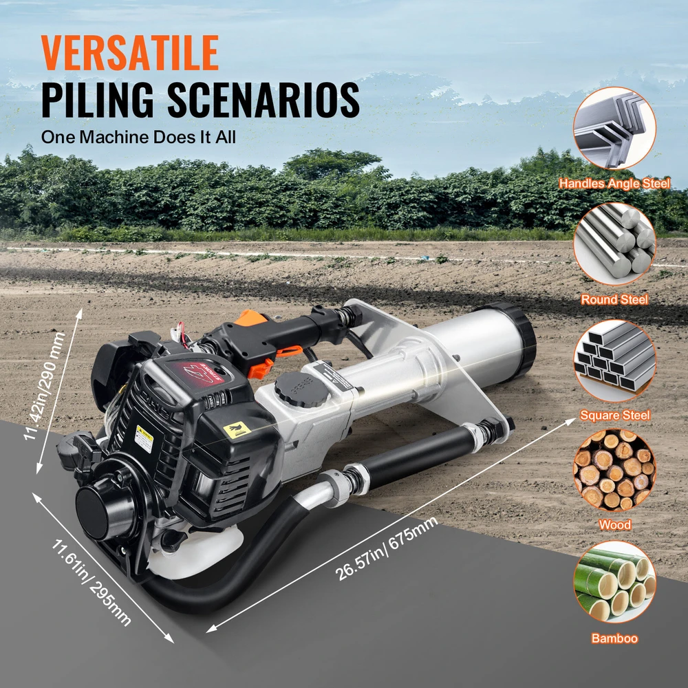 VEVOR 37,7 cm³ benzininis stulpų kalimo pistoletas