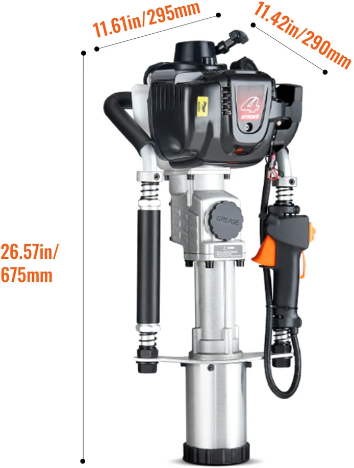 VEVOR 37,7 cm³ benzininis stulpų kalimo pistoletas