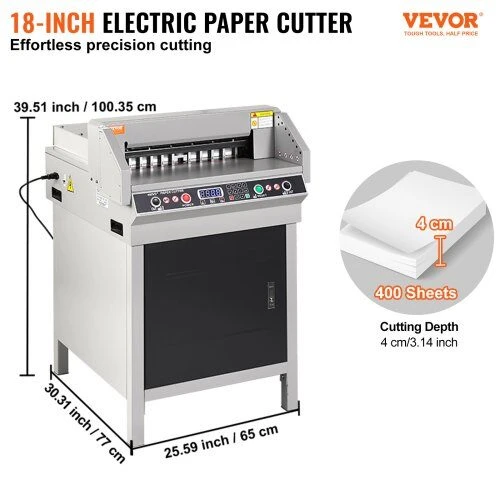 VEVOR Elektrinė 450 mm popieriaus pjaustyklė