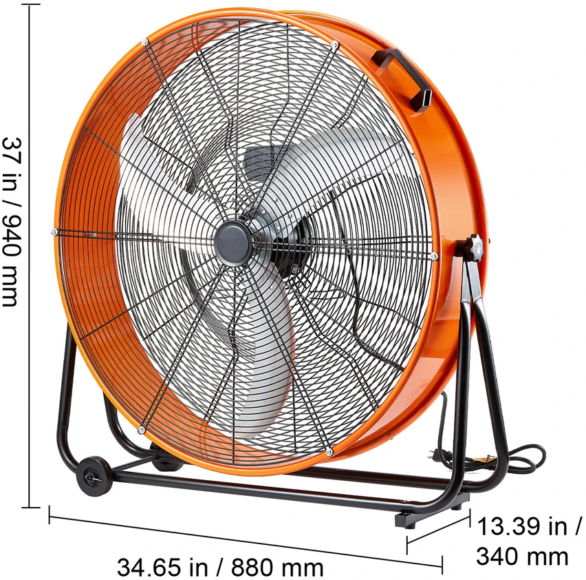 VEVOR Pramoninis būgninis ventiliatorius 76 cm 3 greičiai