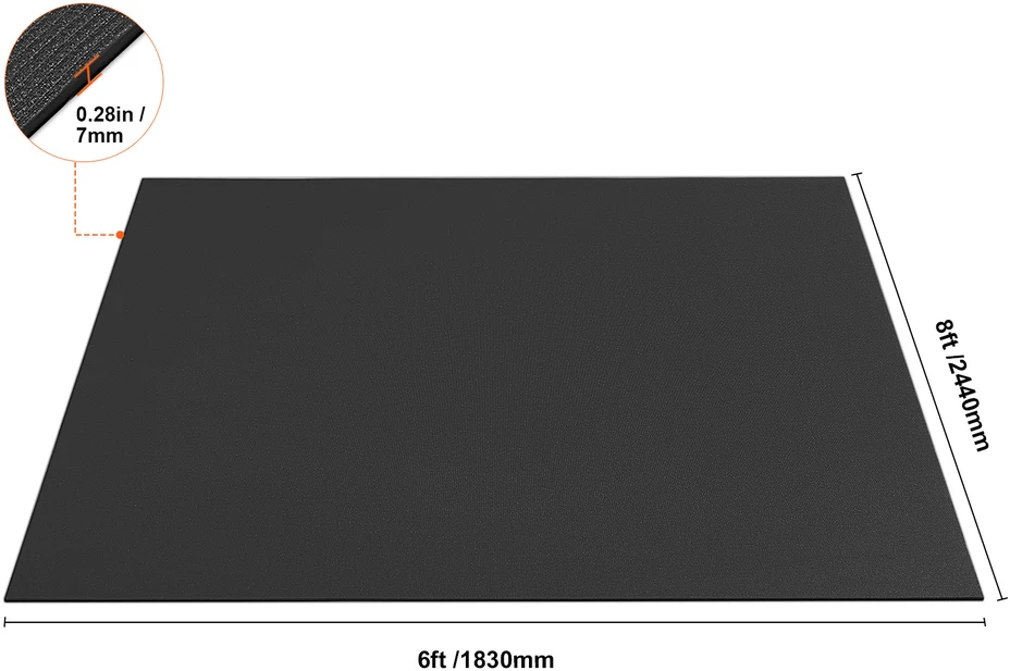 VEVOR neslidi mankštos kilimėlė 244x183 cm