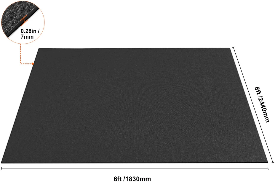 VEVOR neslidi mankštos kilimėlė 244x183 cm