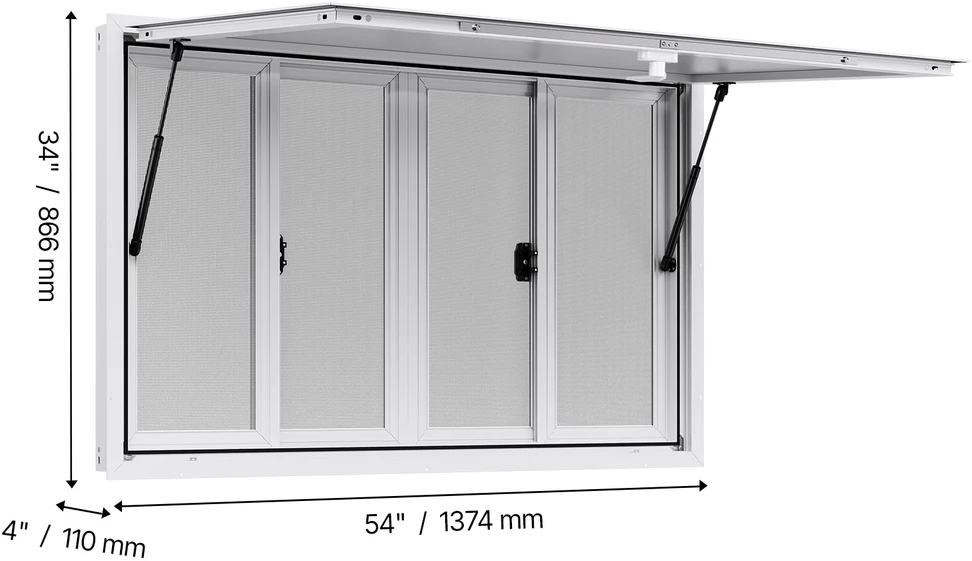 VEVOR Langas maistovežei 135x84 cm
