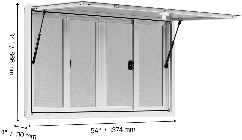 VEVOR Langas maistovežei 135x84 cm