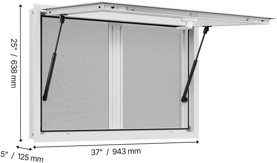 VEVOR maisto sunkvežimio aptarnavimo langas 92x61 cm