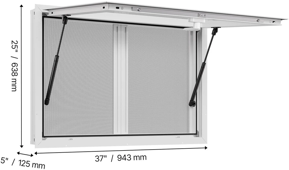 VEVOR maisto sunkvežimio aptarnavimo langas 92x61 cm