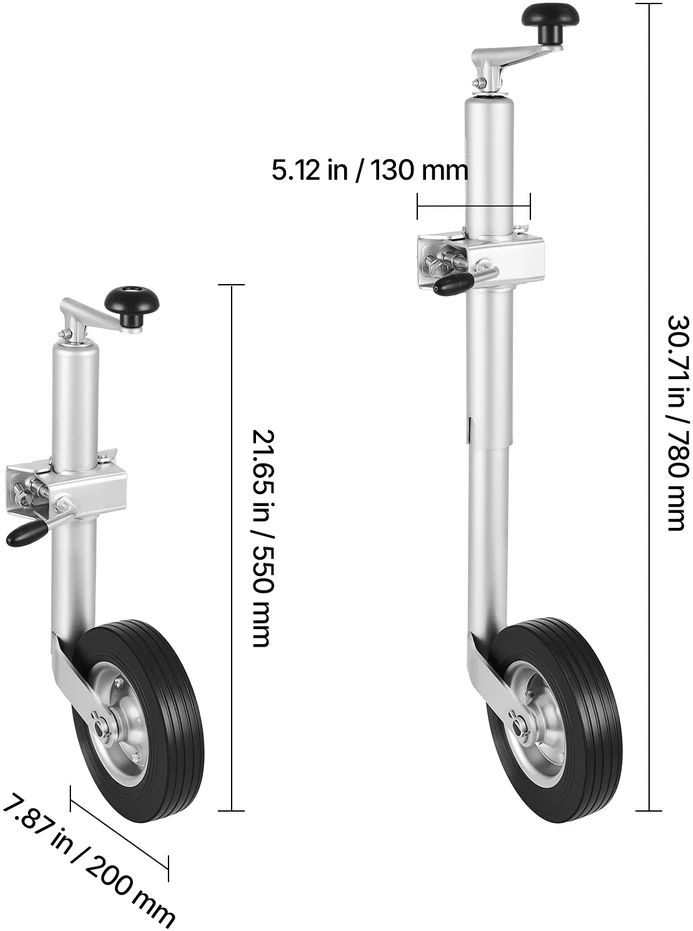 VEVOR Priekabos domkratas su ratu, 150 kg apkrova