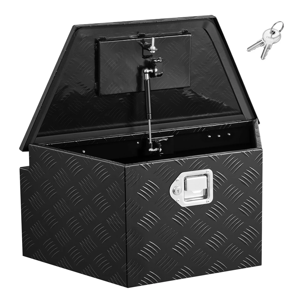 VEVOR Juodos aliuminio priekabos daiktadėžė 660 x 330 x 305 mm