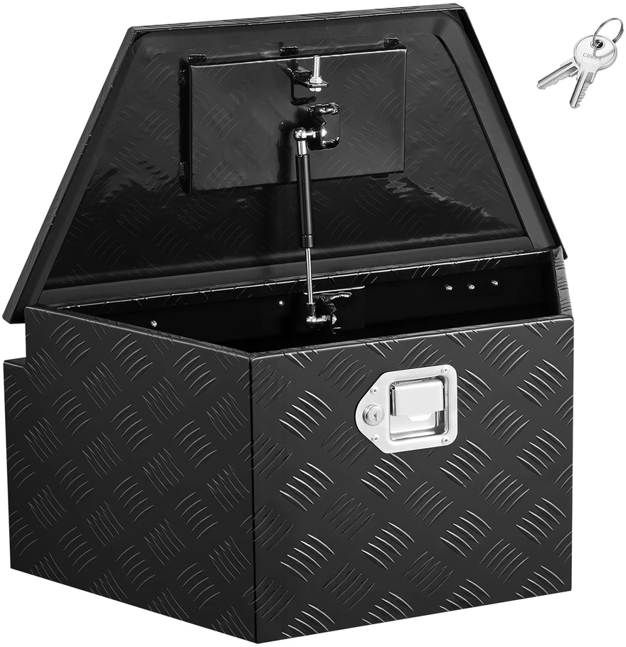 VEVOR Juodos aliuminio priekabos daiktadėžė 660 x 330 x 305 mm