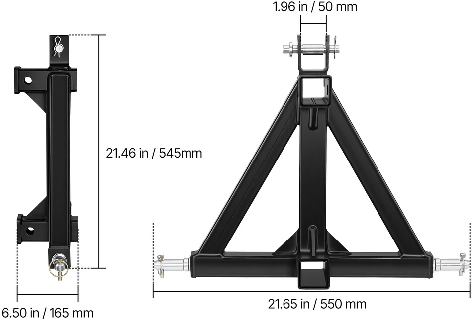 VEVOR Trijų taškų kablį 50.8 mm imtuvu