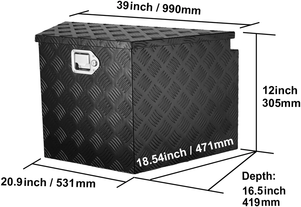 VEVOR Priekabos dėžė aliuminė 39x16.5x12 col.