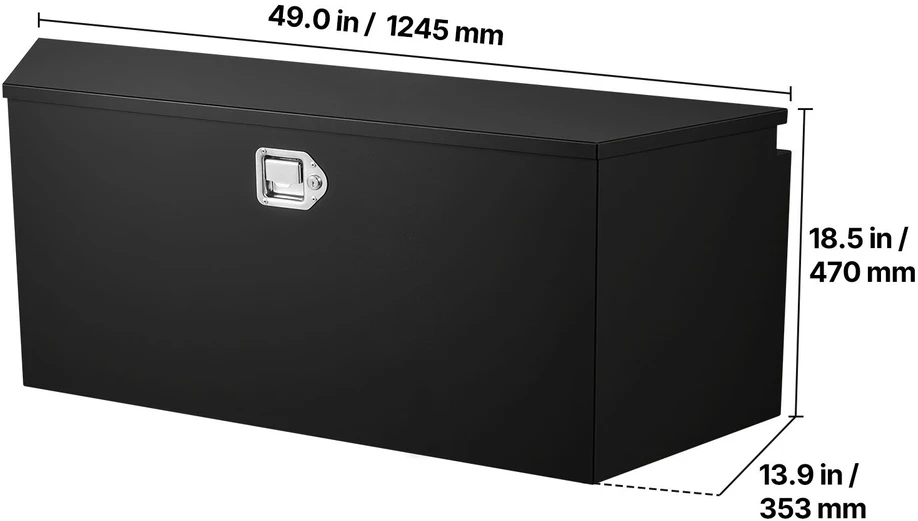 VEVOR Priekabos dėžė įrankiams, plieninė, 1245 x 353 x 470 mm
