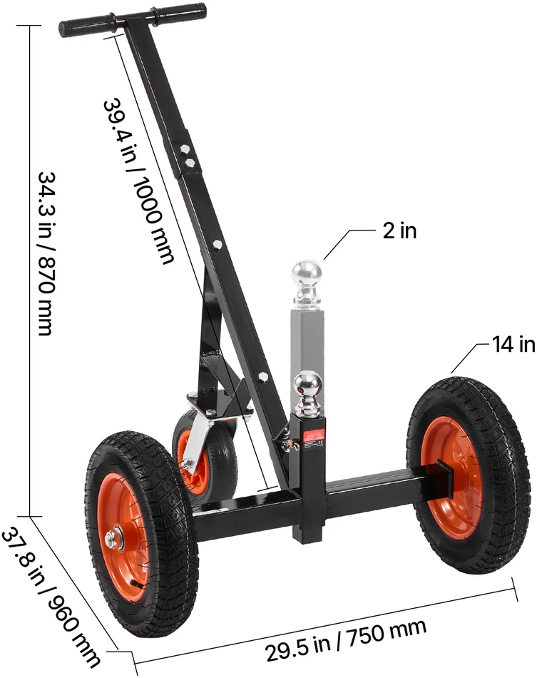 VEVOR Priekabų vežimėlis 454 kg, 16,7–22 cm aukštis