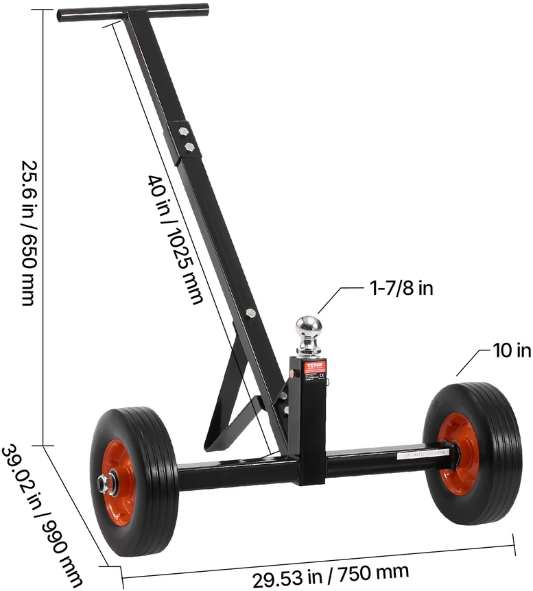 VEVOR 272 kg priekabos vežimėlis su reguliuojamu aukščiu