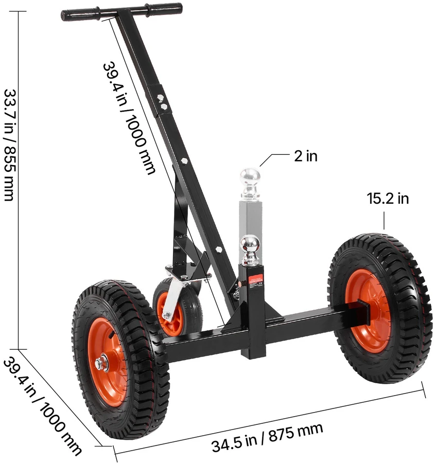 VEVOR 1200 kg priekabos vežimėlis, reguliuojamas aukštis