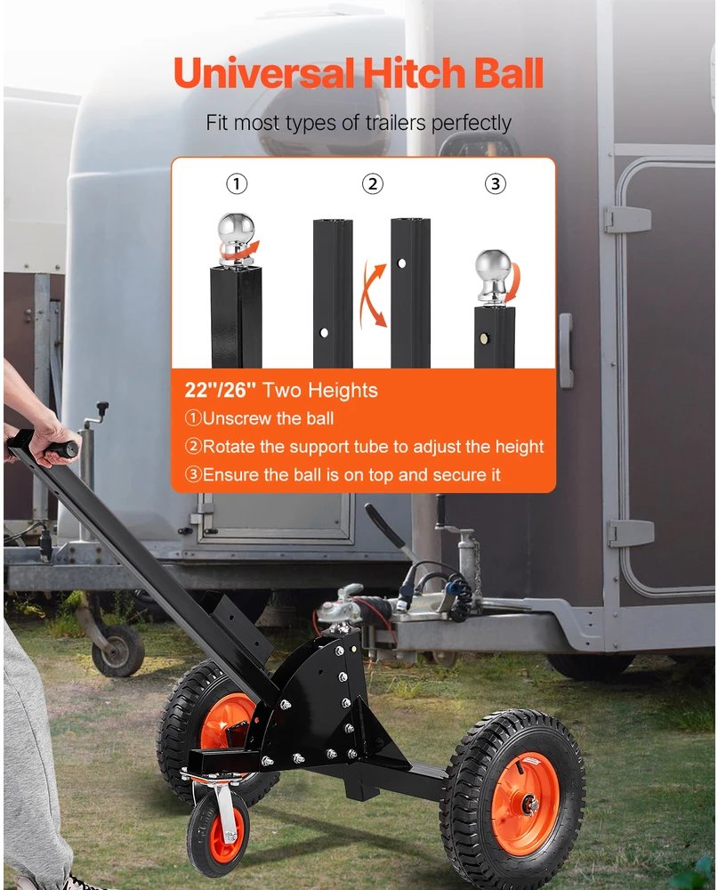 VEVOR 1500lbs priekabos vežimėlis 2in1 su vežimėliu
