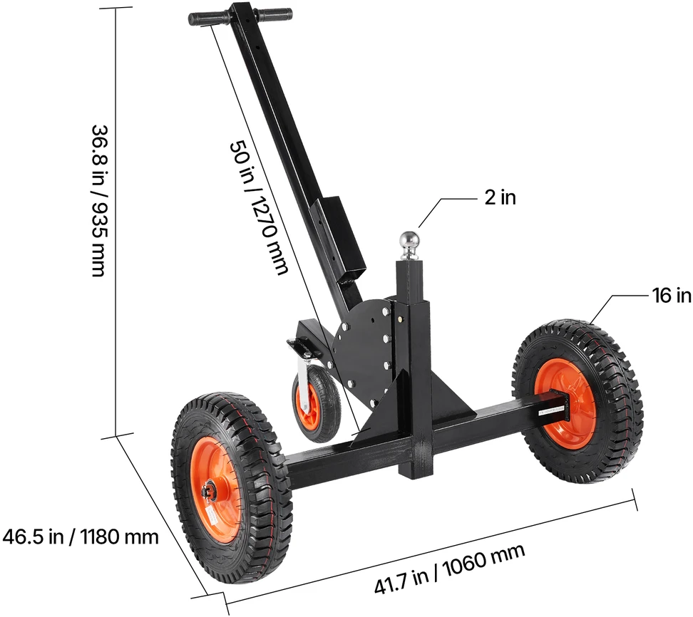 VEVOR 1500lbs priekabos vežimėlis 2in1 su vežimėliu